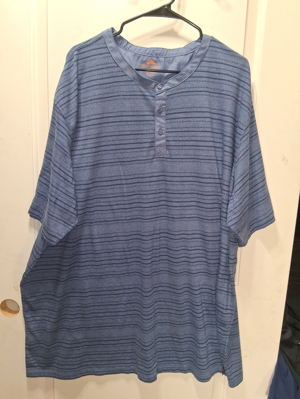 Northwest Territory Men's Blue Striped Henley Polo